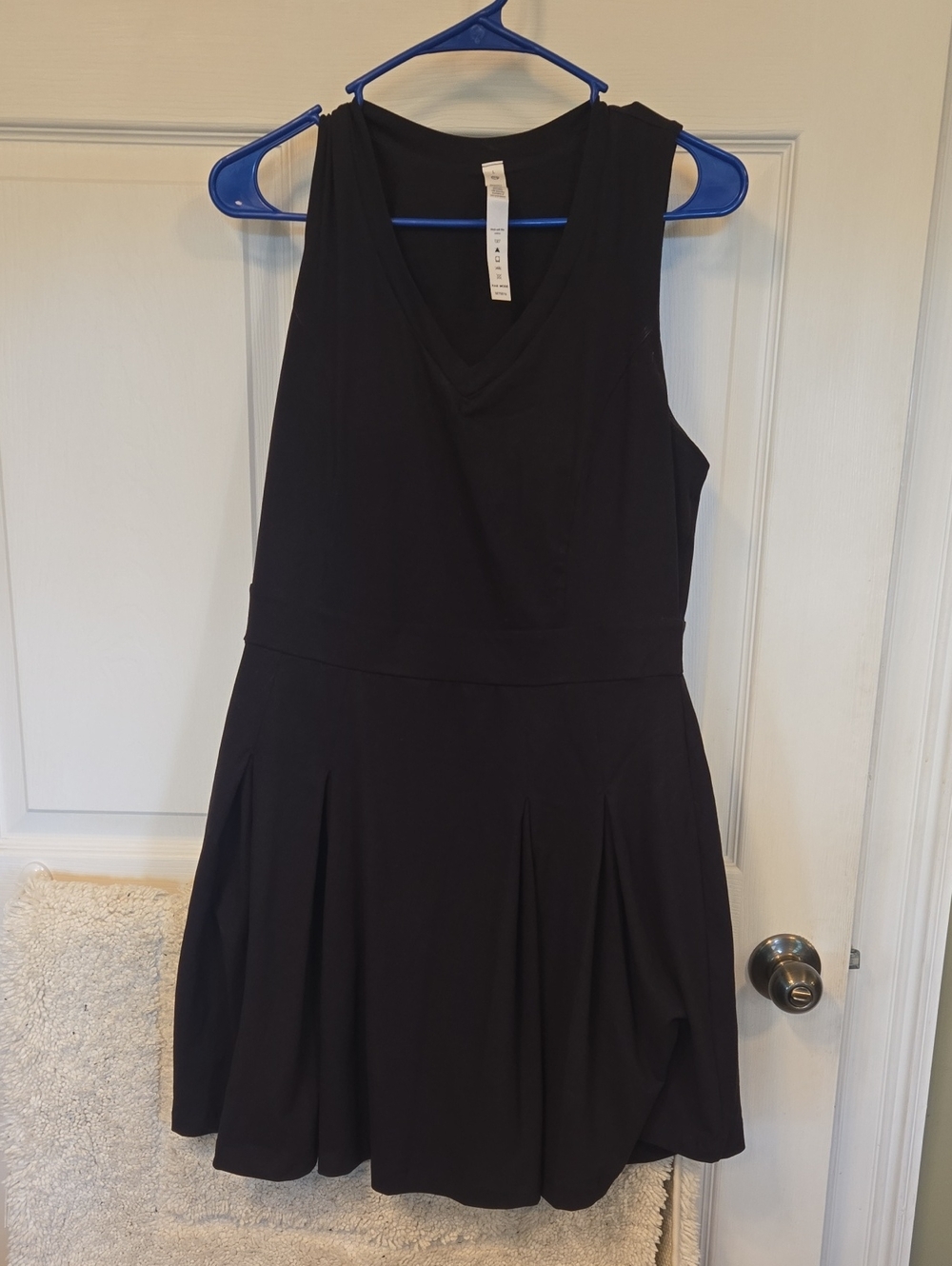Rae Mode Black Sleeveless V-Neck Athletic Dress with Built-in Bra